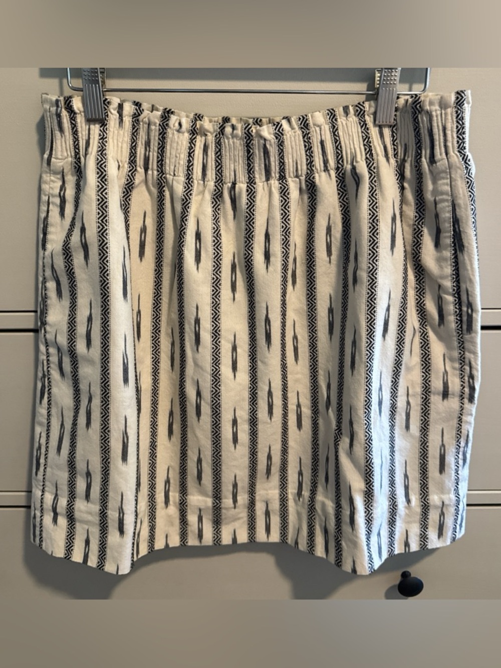 J.Crew Ikat Stripe Elastic Waist Mini Skirt Size 12